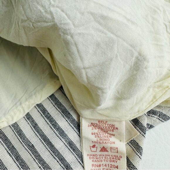 Hem & Thread Striped Dress Tie Round Neck Sleeveless Cotton Gray Boho M - Picture 7 of 10